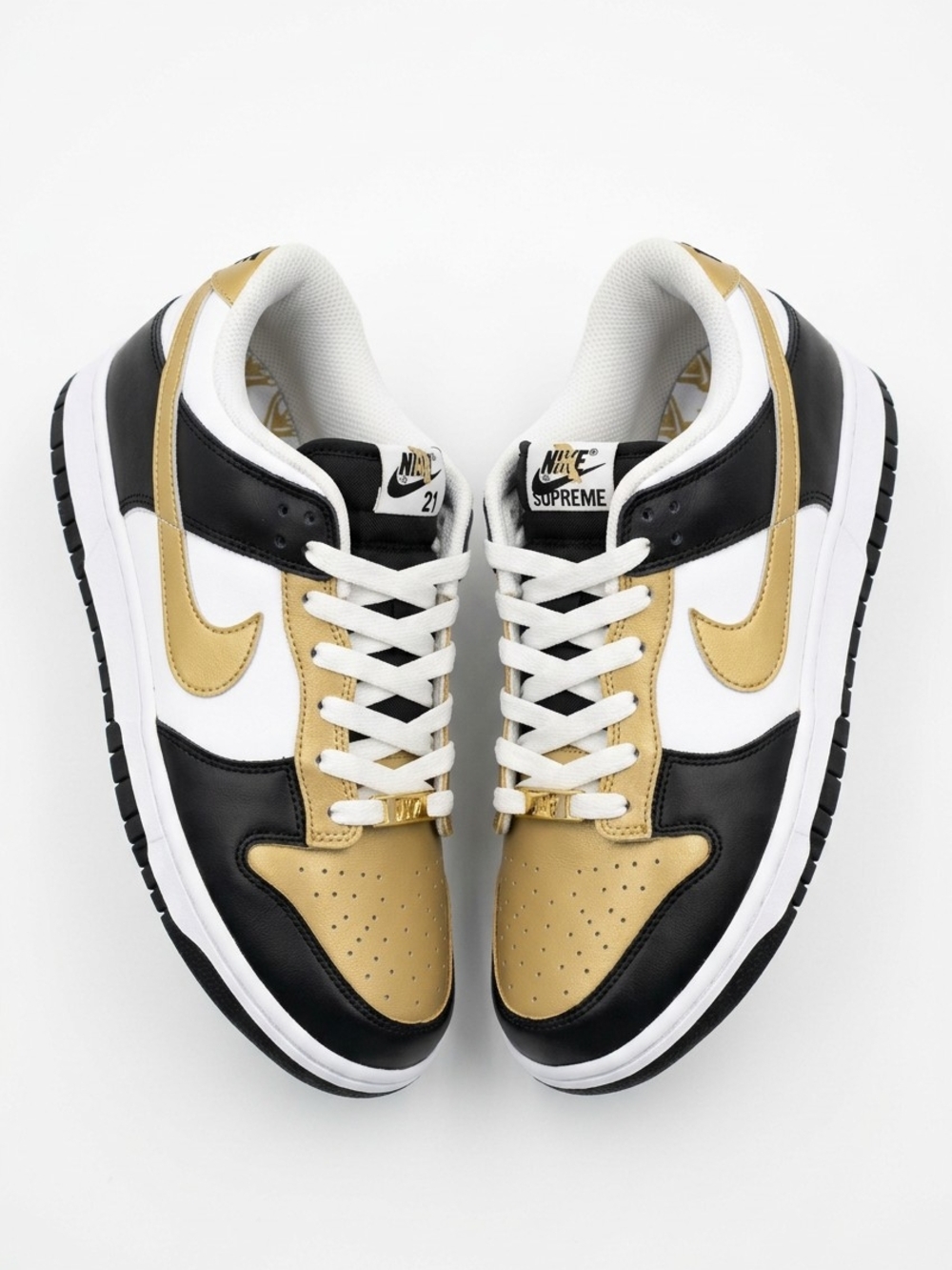 Rare MGM Nike Low-Top Sneakers in Gold, Black & White unisex Women's 7.5 Men 5.5